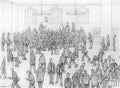L S Lowry study for coronation of queen elizabeth ii Art A4 Photo Print