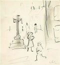 L S Lowry study for home from the pub Art A4 Photo Print