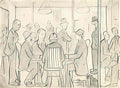 L S Lowry study for the stone circle cornwall Art A4 Photo Print