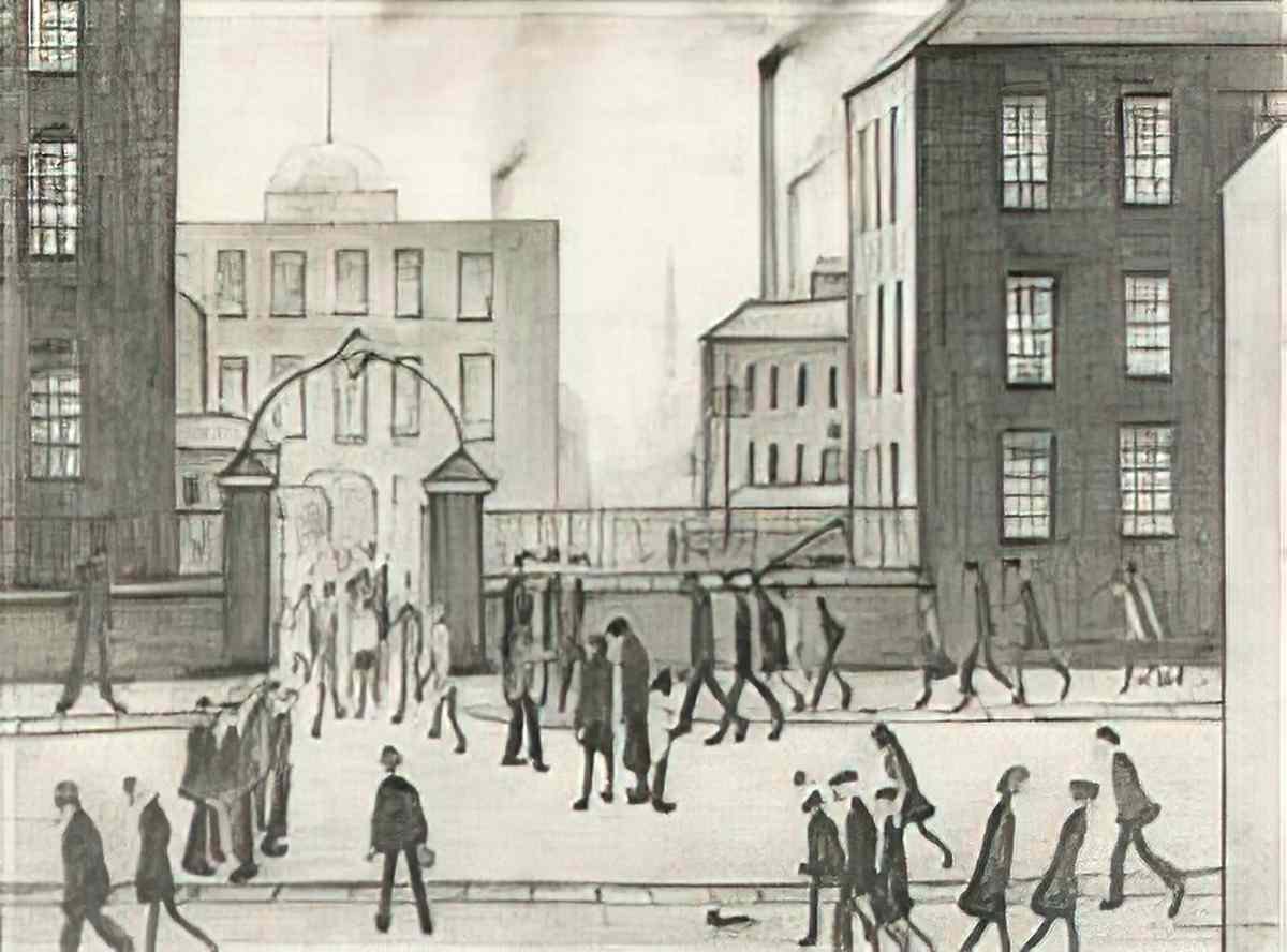 L S Lowry study of a standing nude Art A4 Photo Print