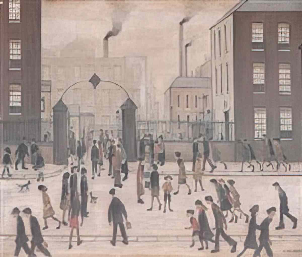 L S Lowry study of heads Art A4 Photo Print