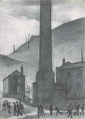 L S Lowry suburban figures Art A4 Photo Print