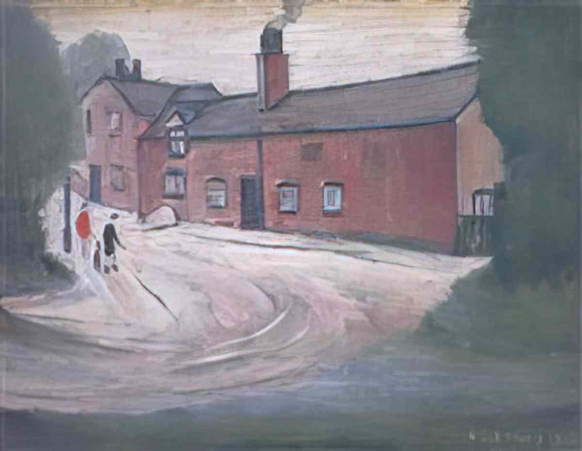L S Lowry sudden illness Art A4 Photo Print