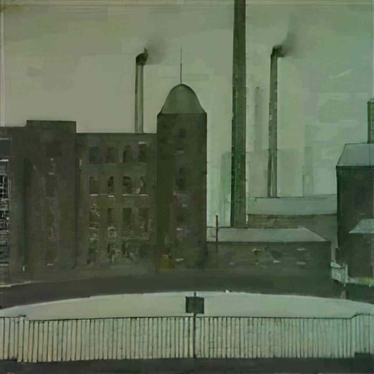L S Lowry surreal street scene Art A4 Photo Print