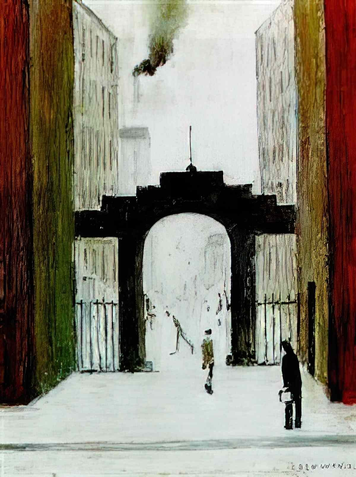 L S Lowry tanker at greenwich Art A4 Photo Print