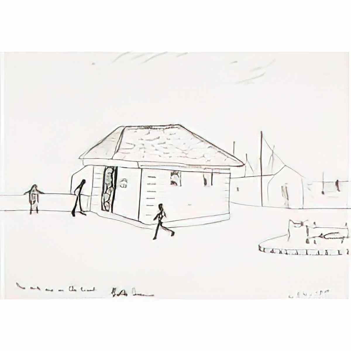 L S Lowry terraced streets and church spires Art A4 Photo Print