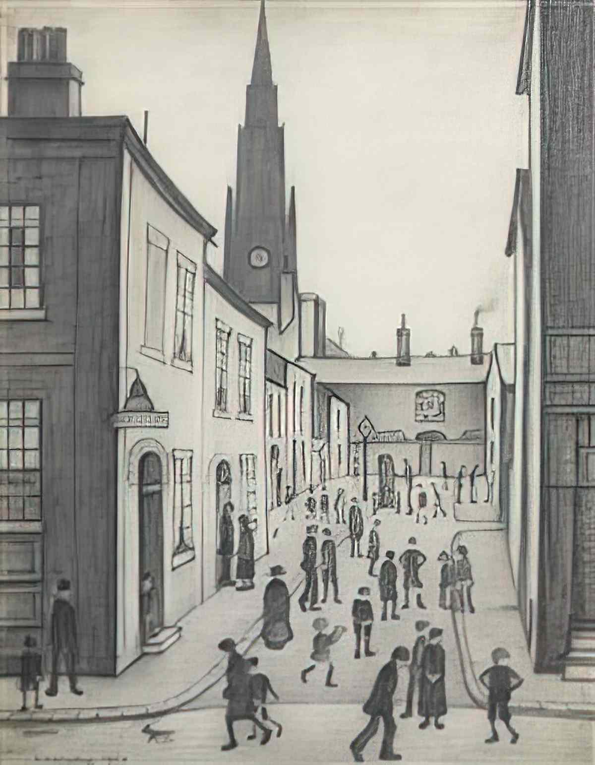 L S Lowry the argument 2 Art A4 Photo Print