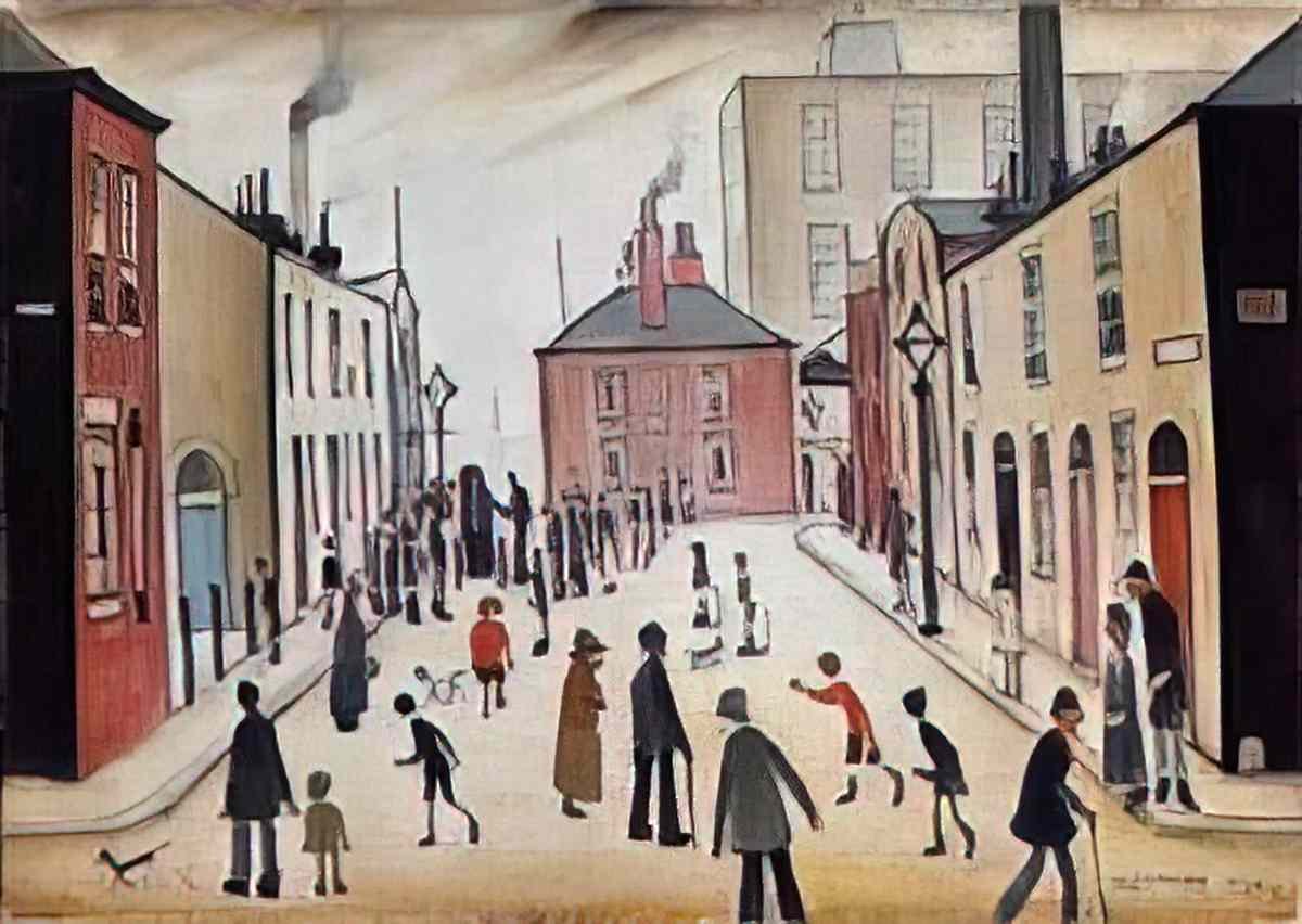 L S Lowry the argument Art A4 Photo Print