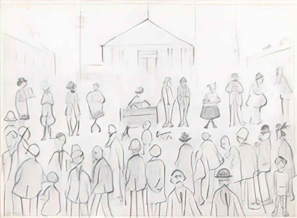 L S Lowry the beach at seaburn sunderland Art A4 Photo Print