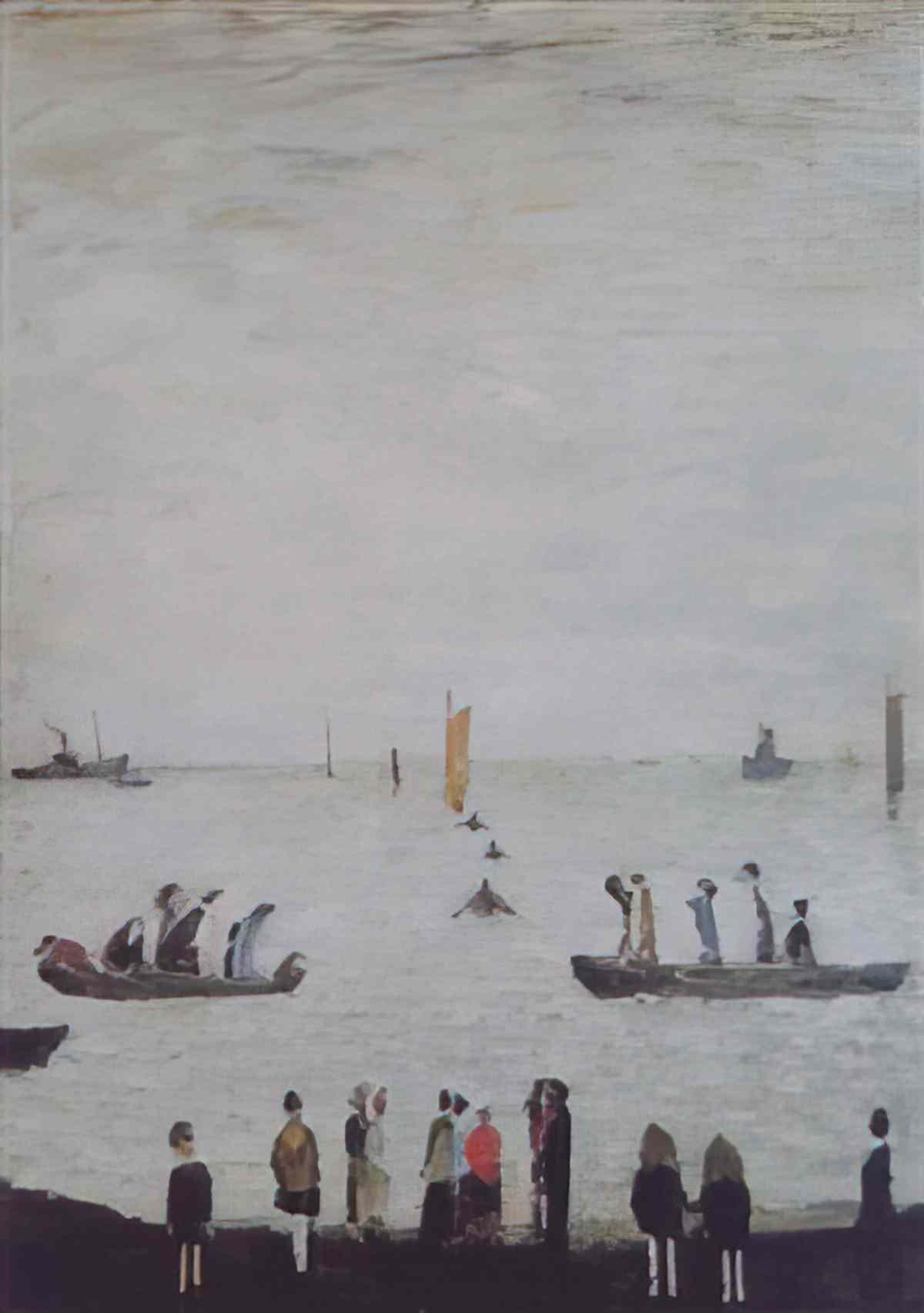 L S Lowry the black church Art A4 Photo Print