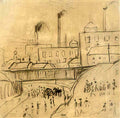 L S Lowry the brick factory Art A4 Photo Print