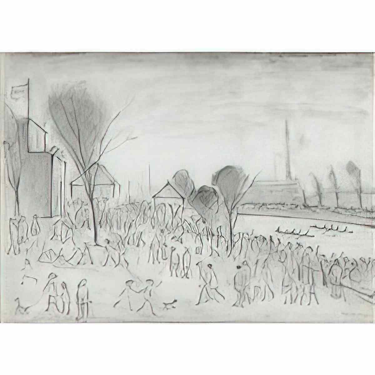 L S Lowry the bridge ringley Art A4 Photo Print