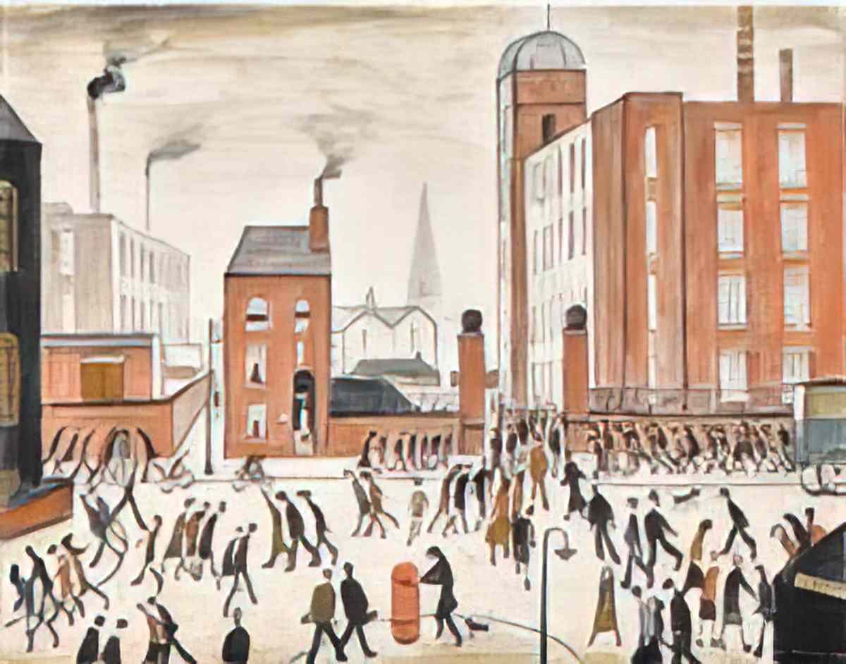 L S Lowry the children Art A4 Photo Print