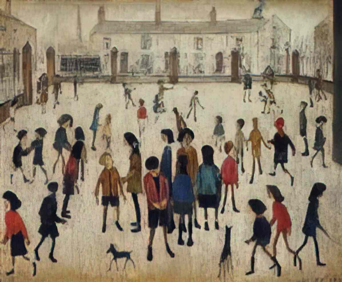 L S Lowry the co op market square cleator moor Art A4 Photo Print