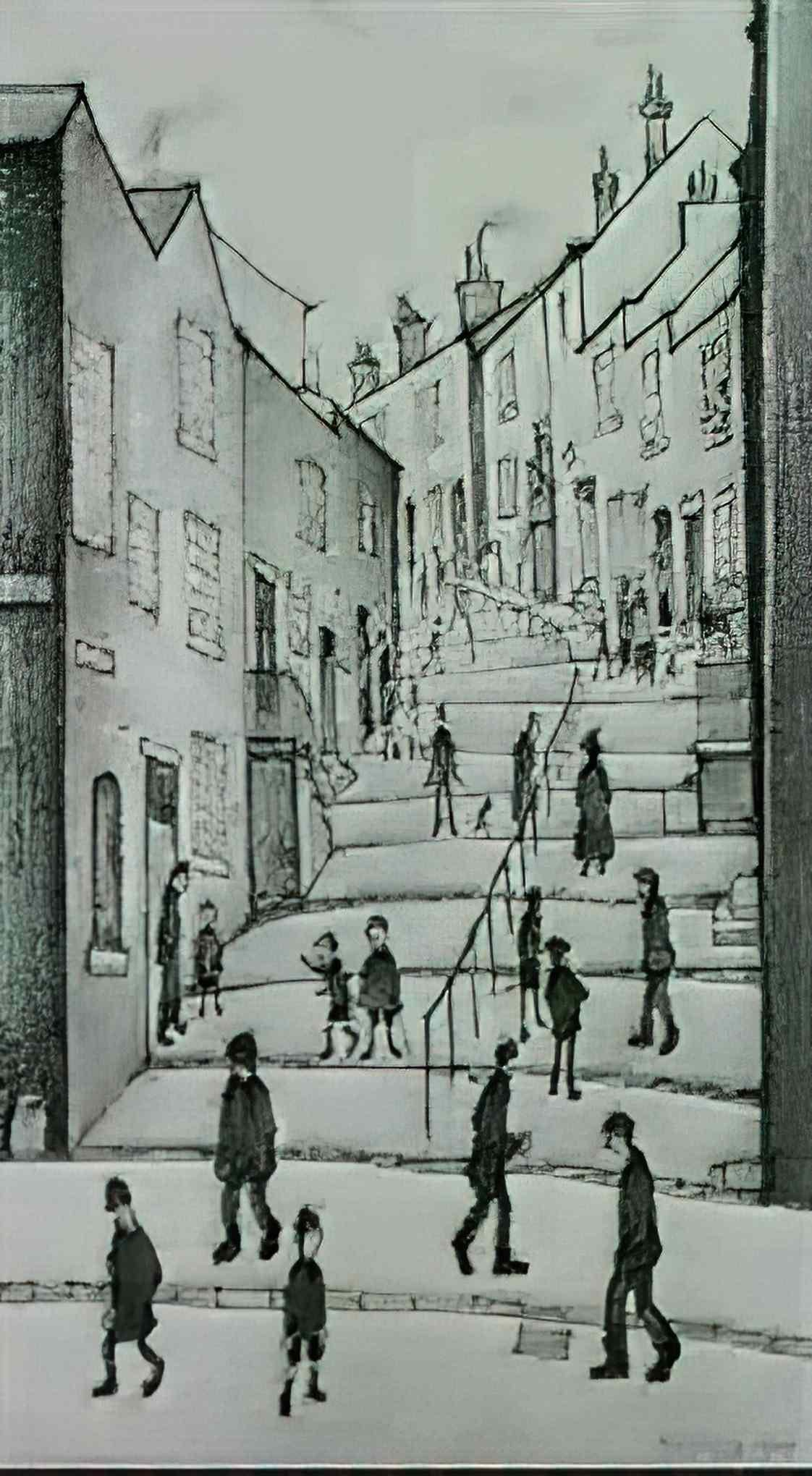 L S Lowry the conversation1 Art A4 Photo Print