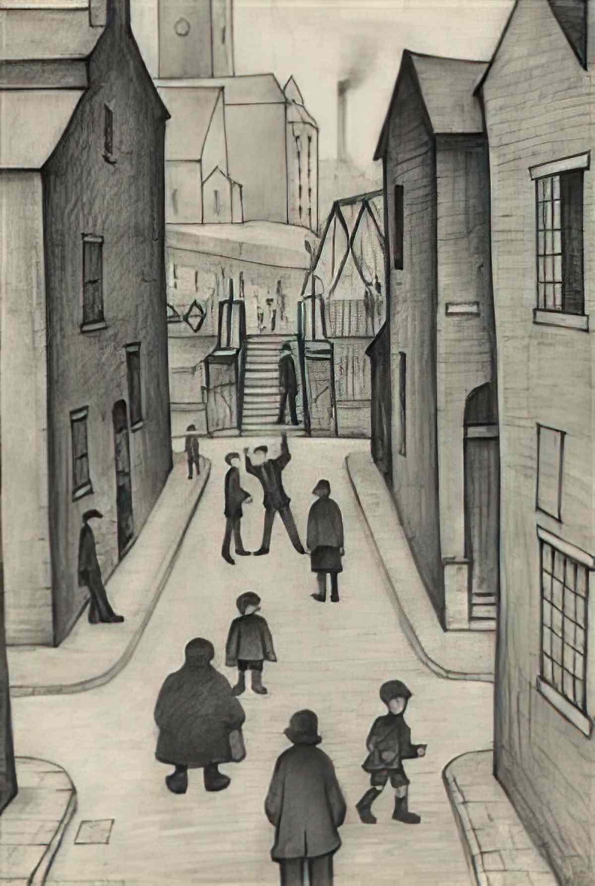 L S Lowry the creditors meeting Art A4 Photo Print