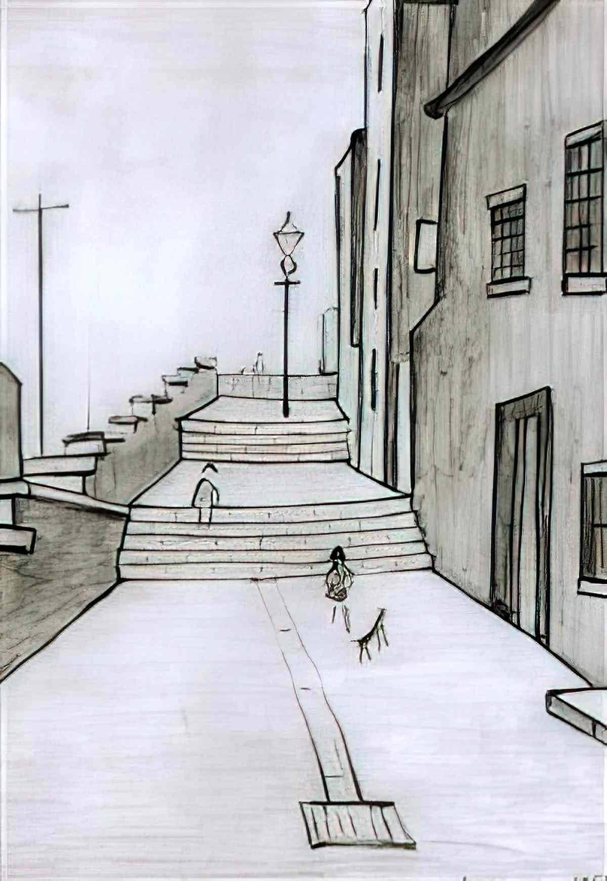 L S Lowry the crowd Art A4 Photo Print