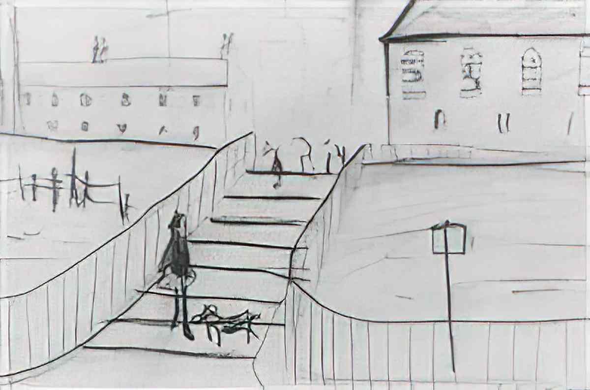 L S Lowry the day shift Art A4 Photo Print