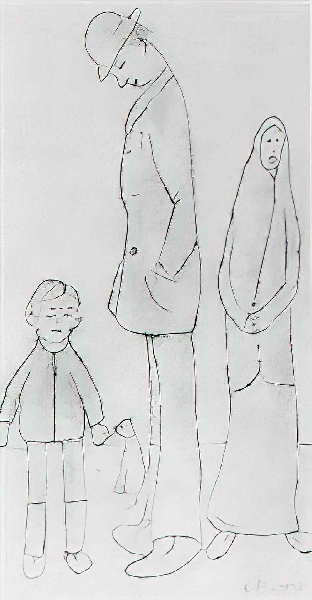 L S Lowry the election Art A4 Photo Print