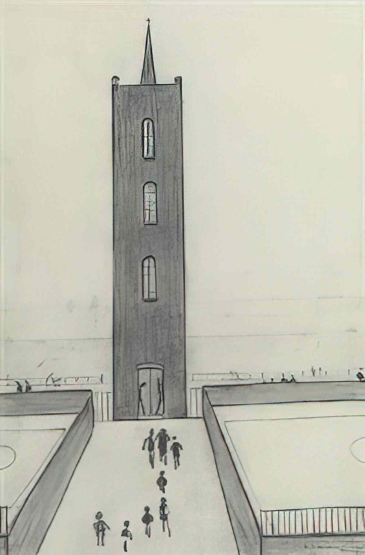L S Lowry the elite fish and chip shop Art A4 Photo Print