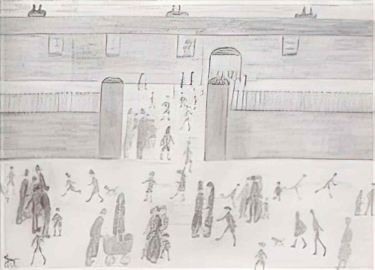 L S Lowry the encounter Art A4 Photo Print