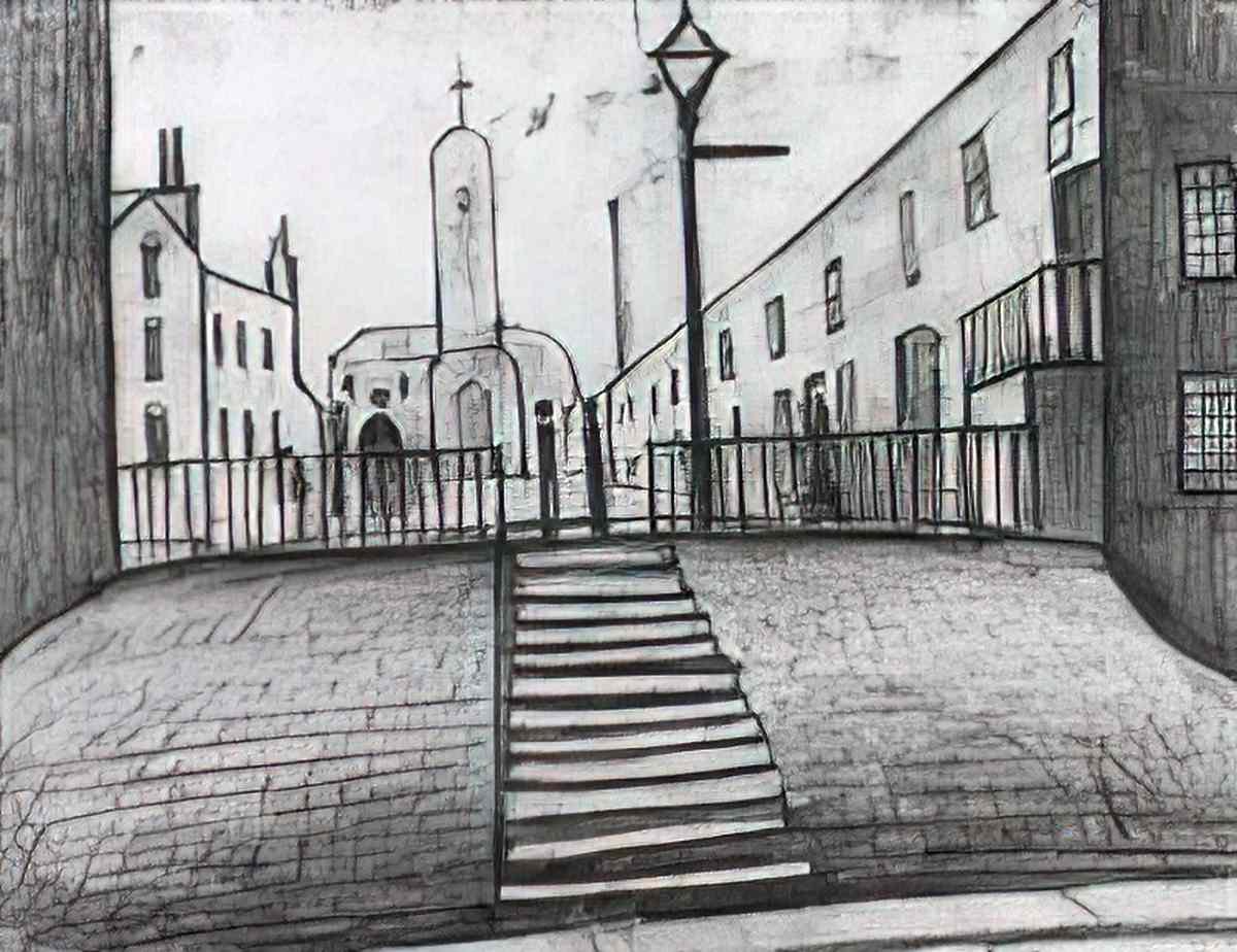 L S Lowry the end house Art A4 Photo Print