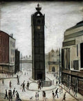 L S Lowry the factory gate Art A4 Photo Print
