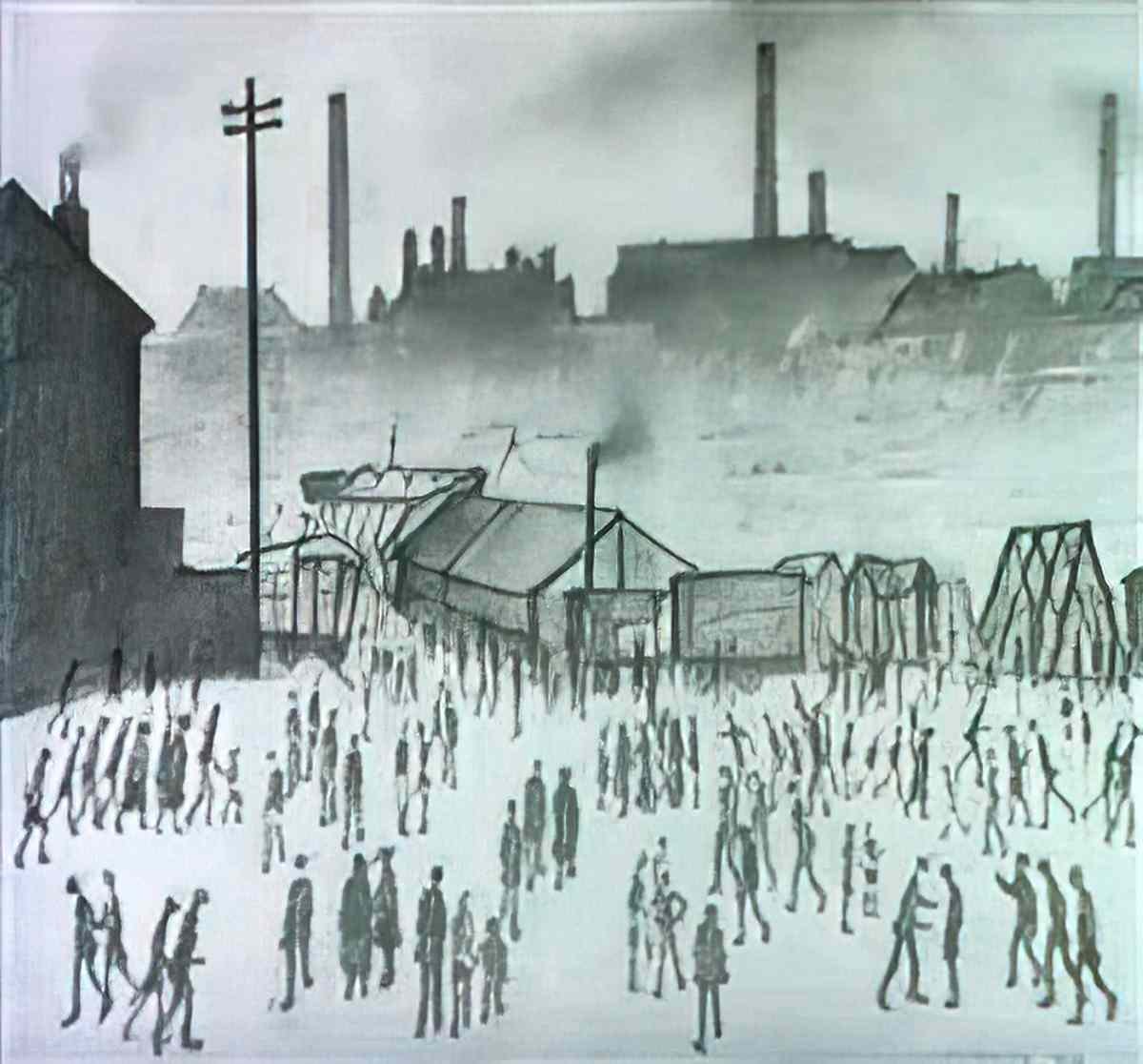 L S Lowry the family Art A4 Photo Print