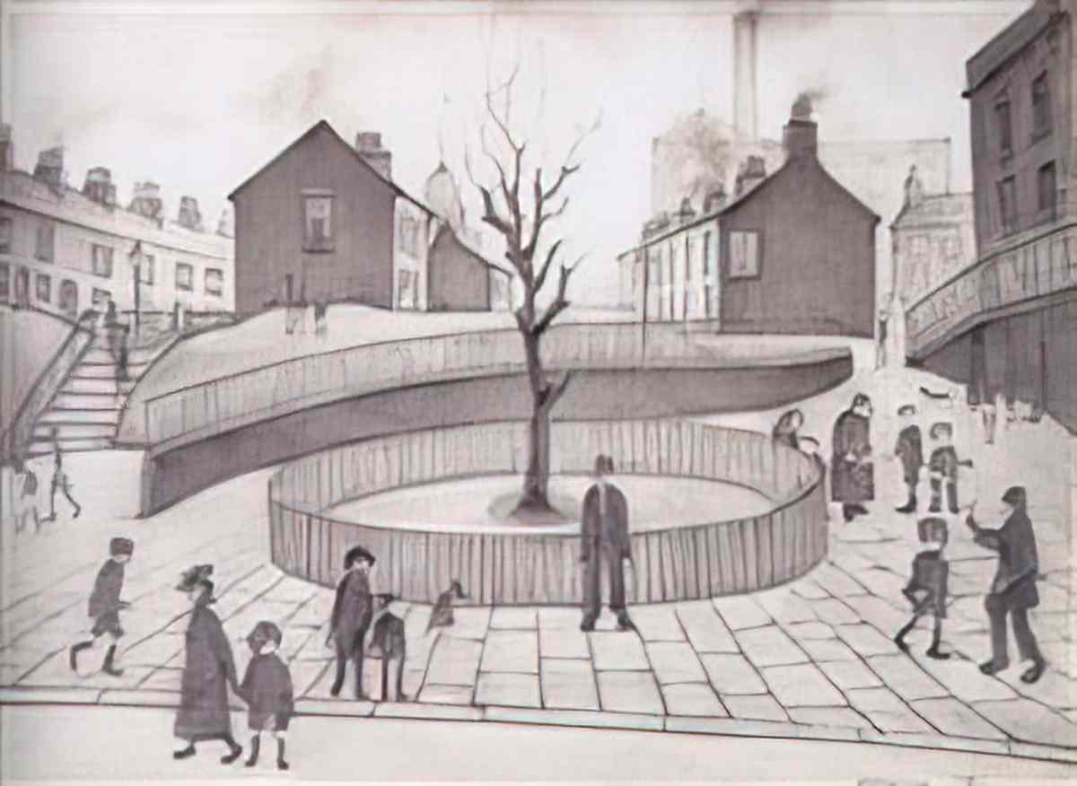 L S Lowry the family group or the dead plant Art A4 Photo Print