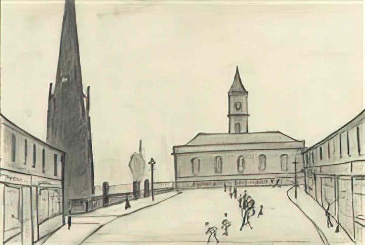 L S Lowry the lamp Art A4 Photo Print