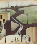 L S Lowry the lane Art A4 Photo Print