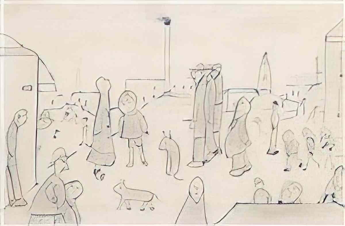 L S Lowry the lane1 Art A4 Photo Print