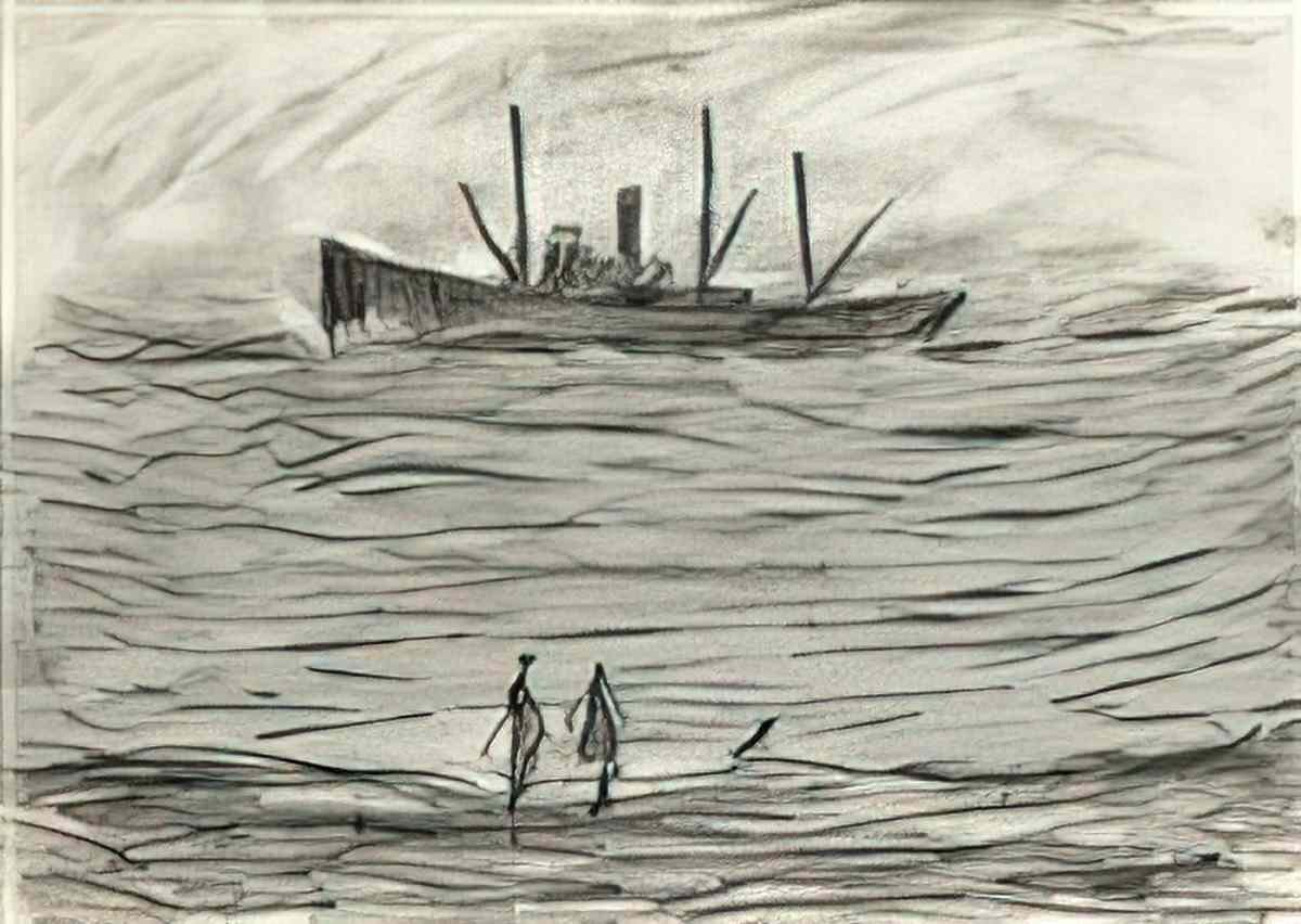 L S Lowry the liver buildings liverpool Art A4 Photo Print