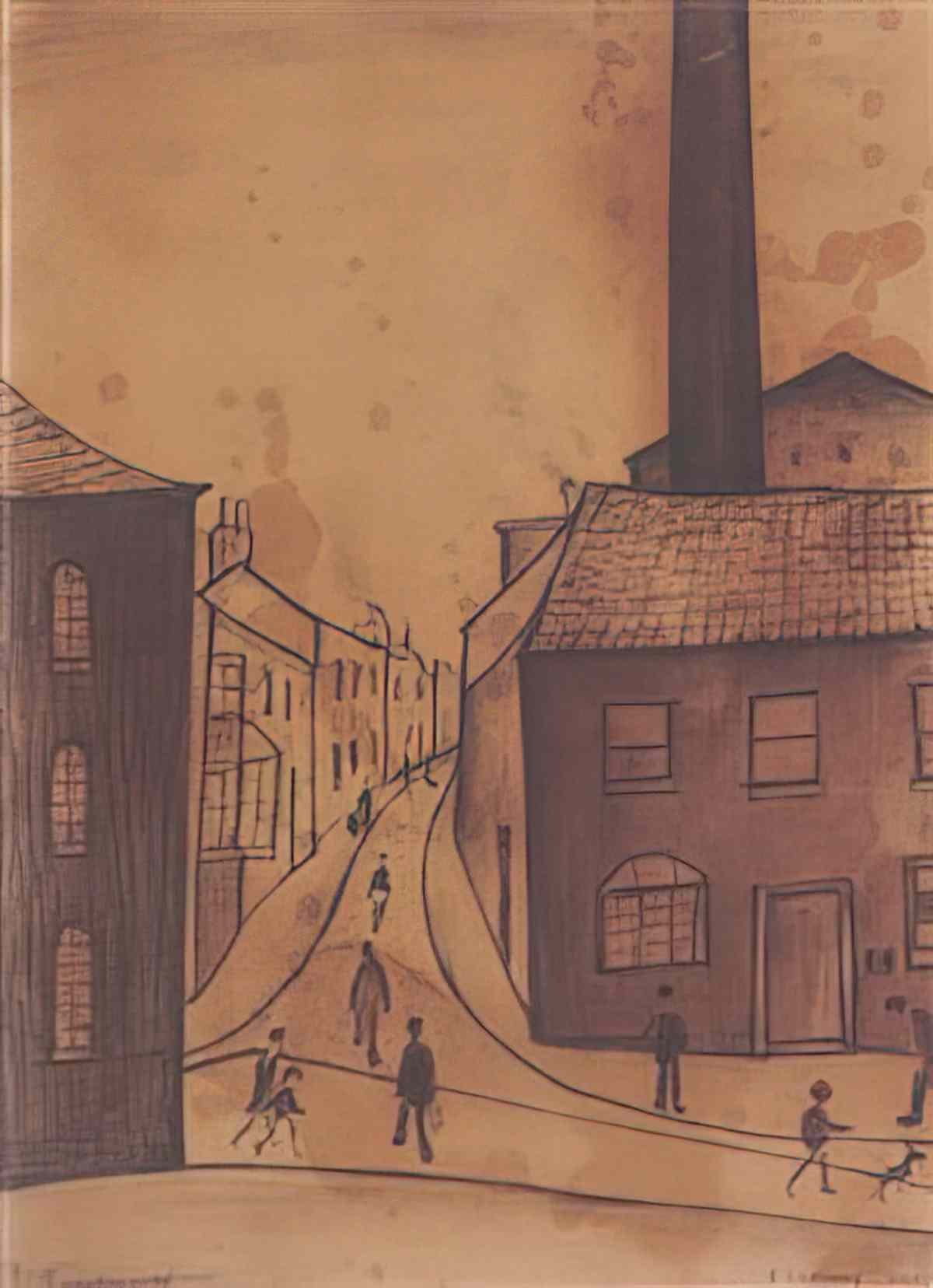 L S Lowry the lookers on Art A4 Photo Print