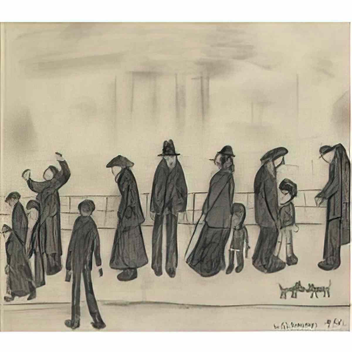 L S Lowry the lowry dog sketch Art A4 Photo Print