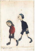 L S Lowry the meeting1 Art A4 Photo Print