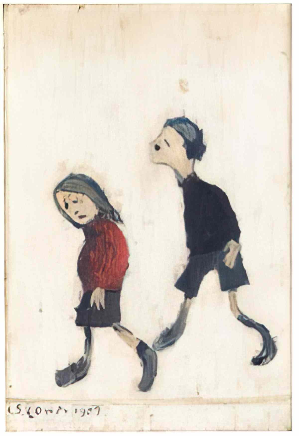 L S Lowry the meeting1 Art A4 Photo Print