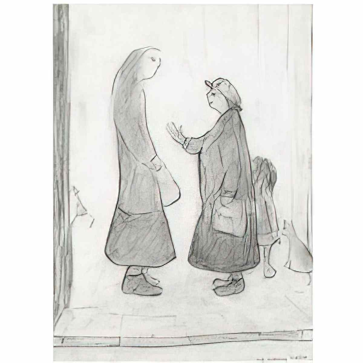 L S Lowry the morning walk Art A4 Photo Print