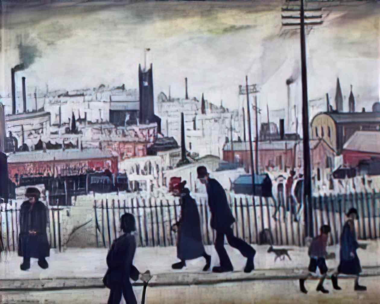 L S Lowry the organ grinder 2 Art A4 Photo Print