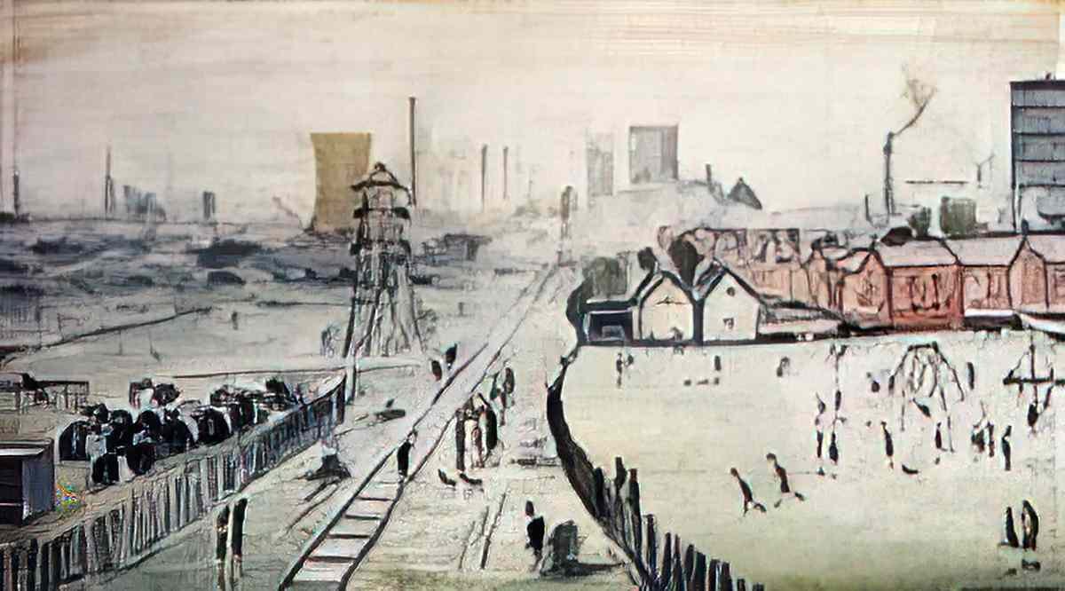 L S Lowry the organ grinder Art A4 Photo Print