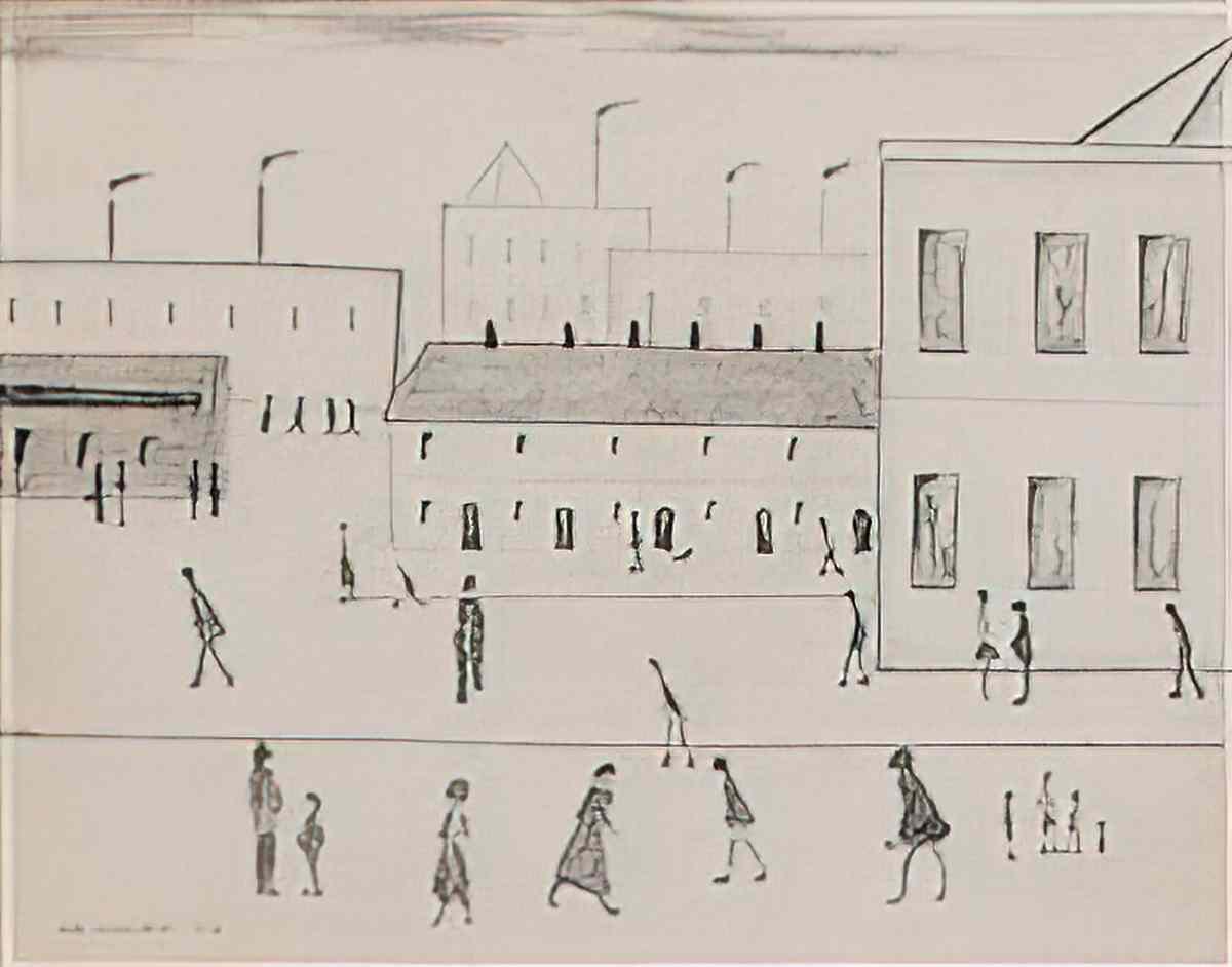L S Lowry the pithead Art A4 Photo Print