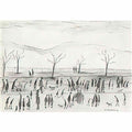 L S Lowry the playground angel meadow Art A4 Photo Print