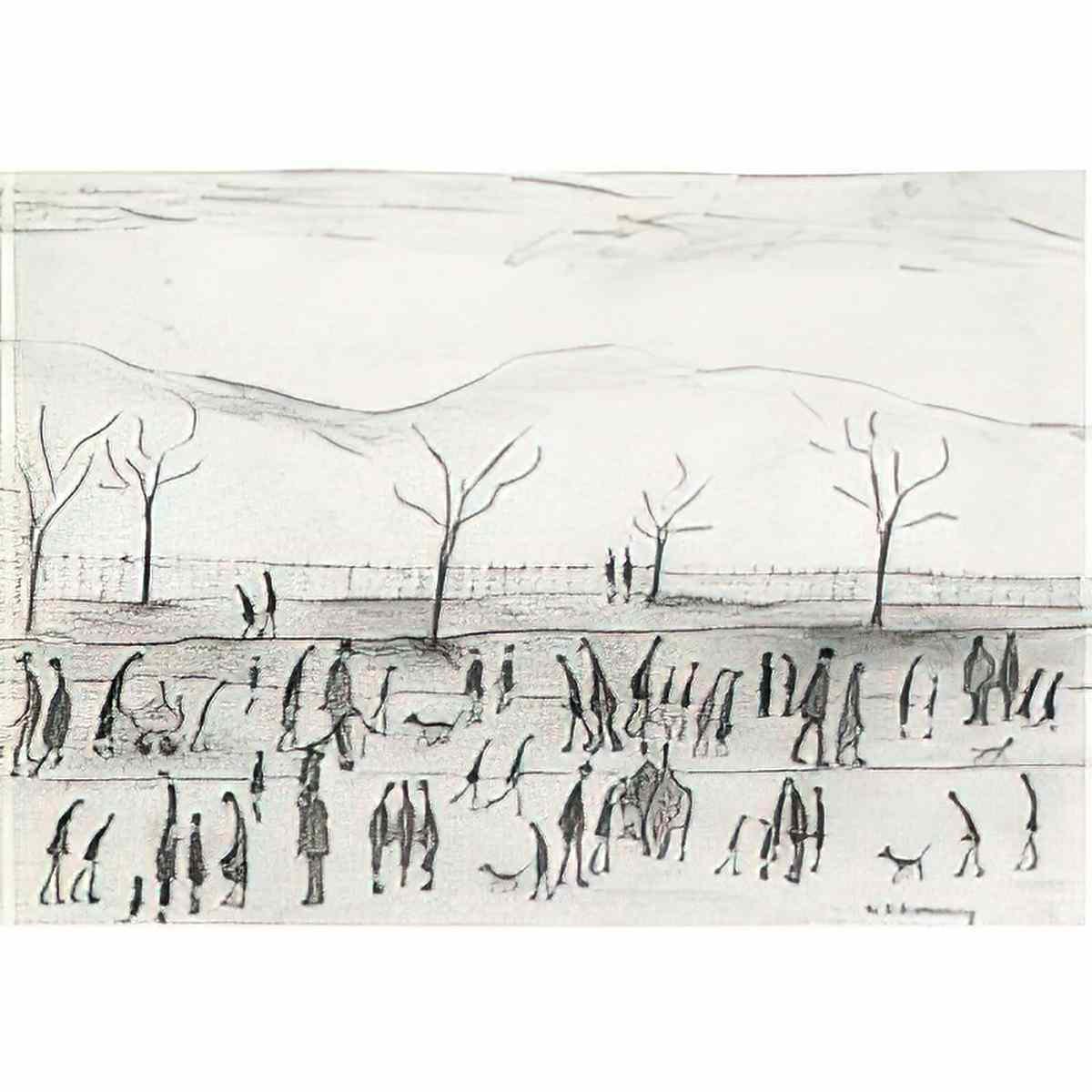 L S Lowry the playground angel meadow Art A4 Photo Print