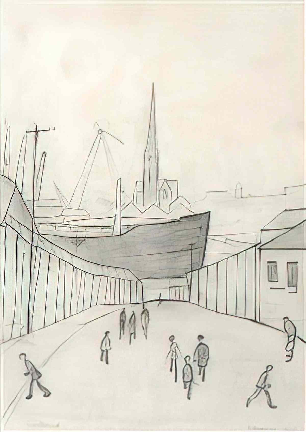 L S Lowry the prayer meeting Art A4 Photo Print