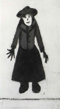 L S Lowry the statue figures in a town square Art A4 Photo Print
