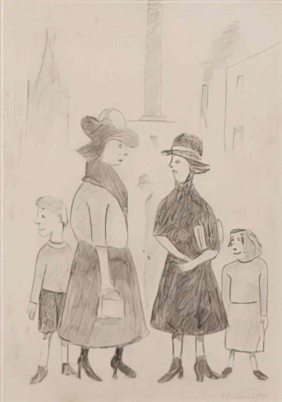 L S Lowry the steam fair Art A4 Photo Print