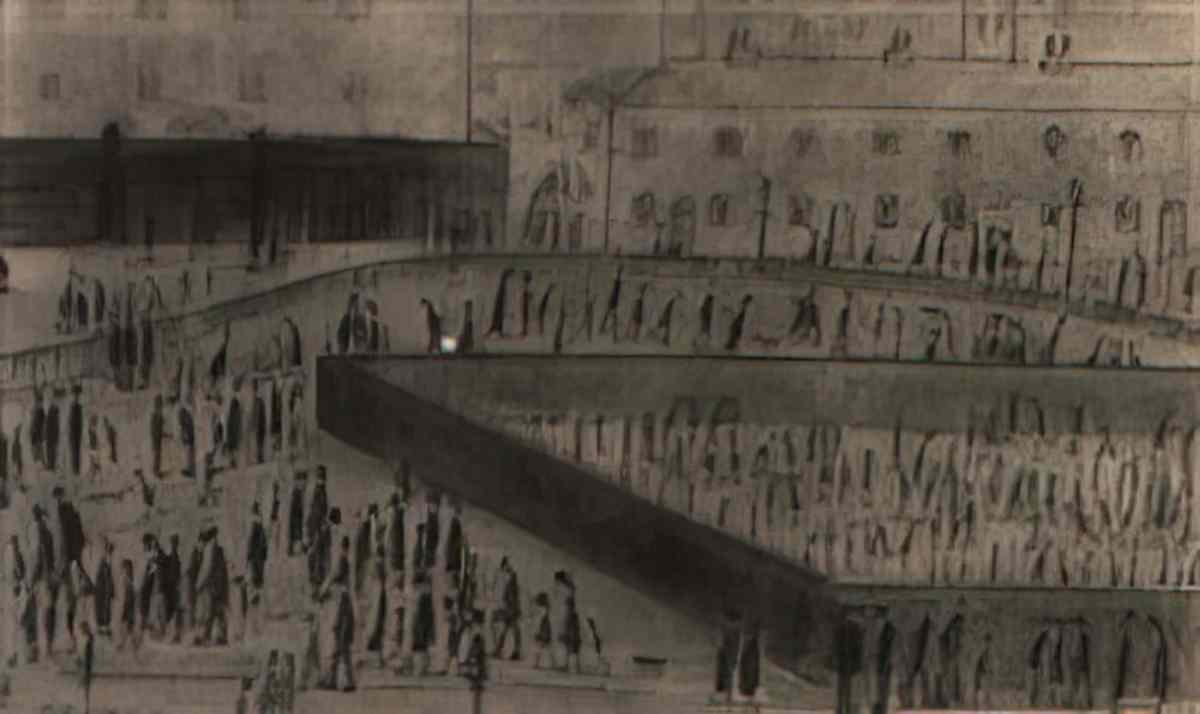 L S Lowry the steps Art A4 Photo Print