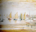 L S Lowry the street lamp looks in Art A4 Photo Print