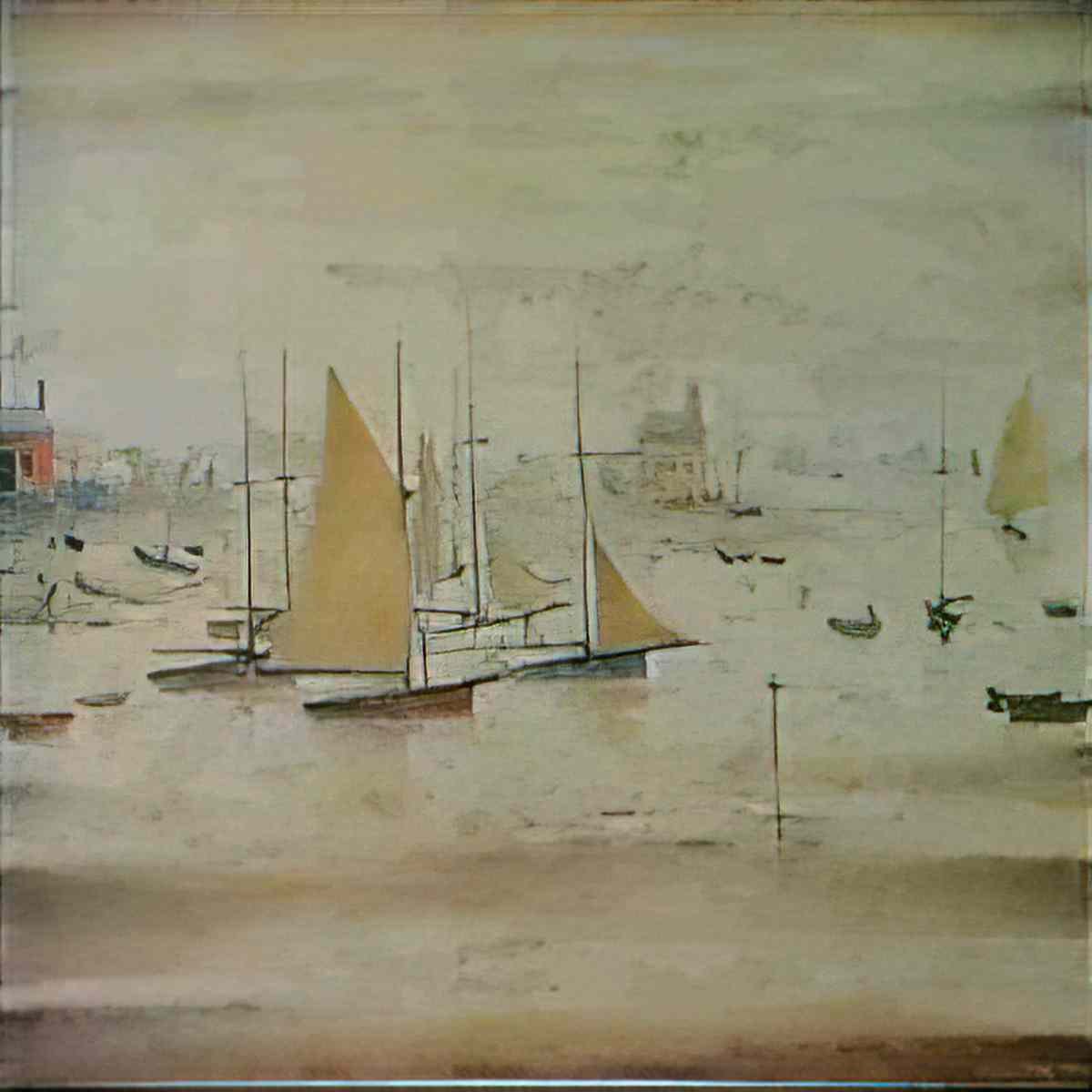 L S Lowry the supper bar Art A4 Photo Print