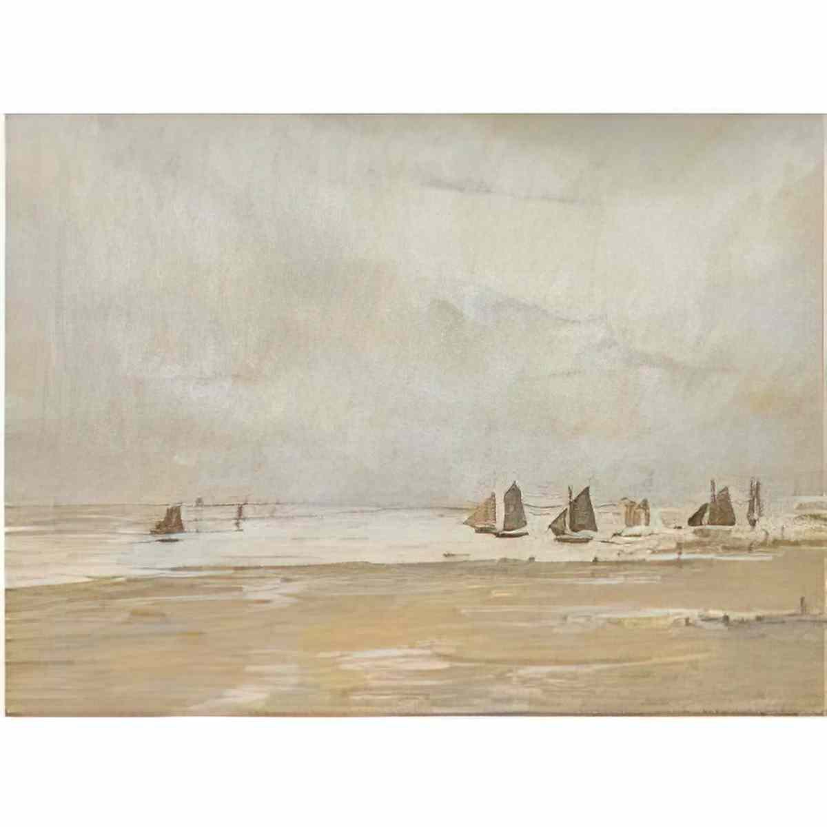 L S Lowry the tall man with figures and a dog Art A4 Photo Print